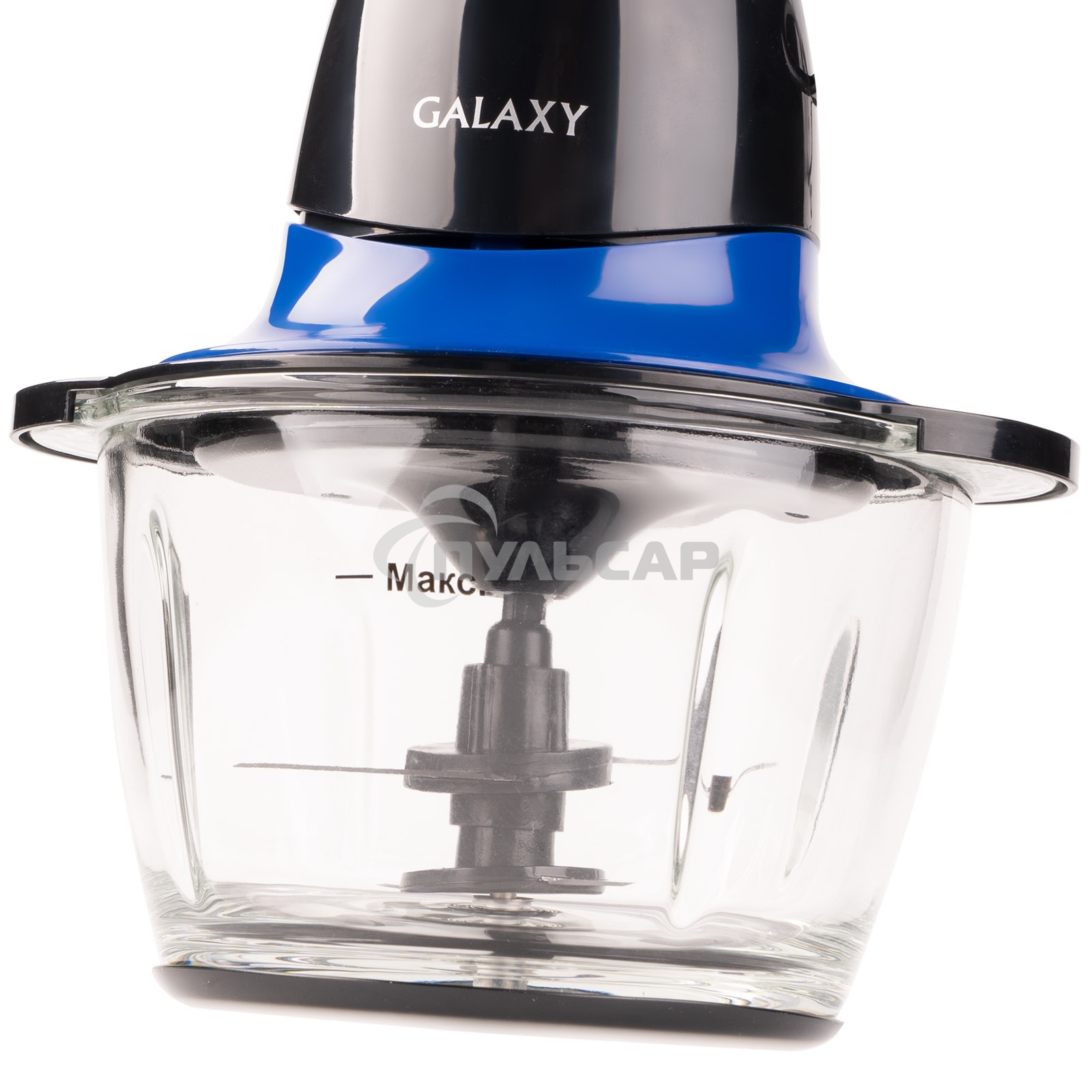 Измельчитель электрический Galaxy Line GL 2357, синий, стеклянная чаша 0,75 л, 400 Вт, импульсный режим