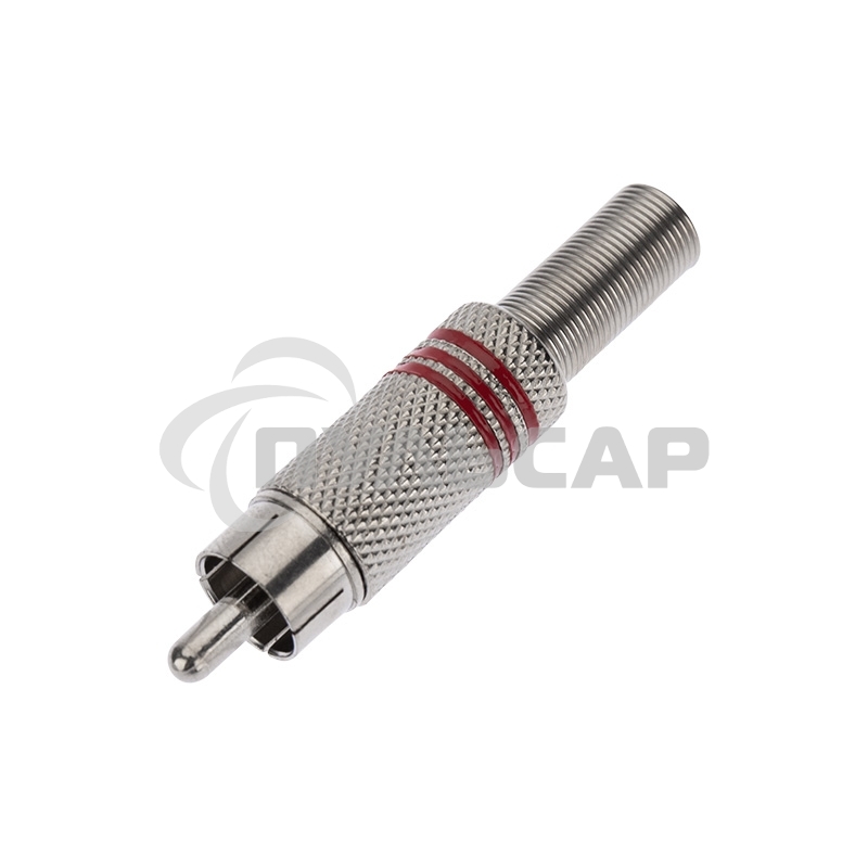 Разъем штекер RCA металл под винт черный/красный Rexant 14-0410