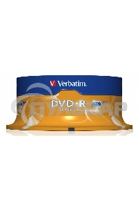 Диск DVD-R Verbatim 4.7Gb 16x Cake Box (25шт) (43522)