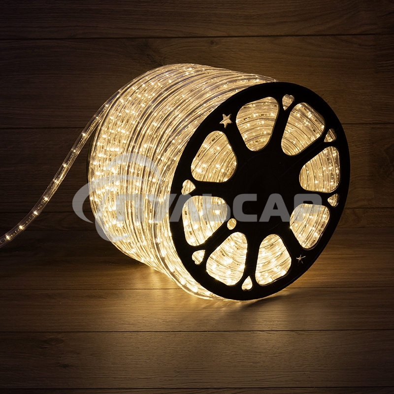 Дюралайт Neon-night LED, постоянное свечение (2W) - теплый белый, 24 LED/м Ø10мм, бухта 100м