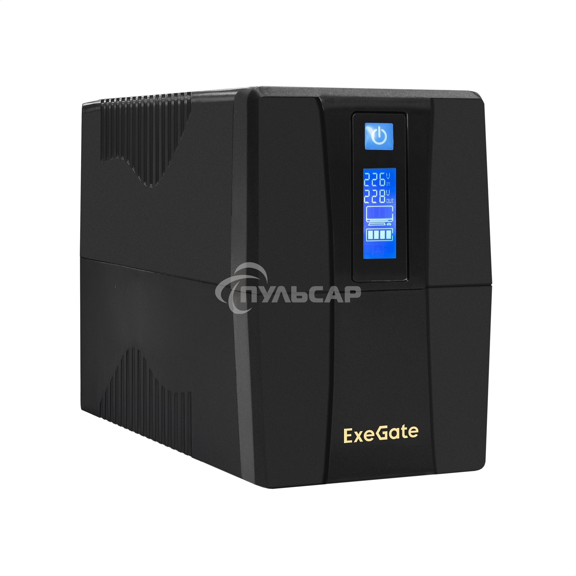 Источник бесперебойного питания ExeGate EP285478RUS Power Smart ULB-850.LCD.AVR.EURO.RJ.USB 850VA/480W, LCD, AVR, 2 евророзетки, RJ45/11, USB, черный