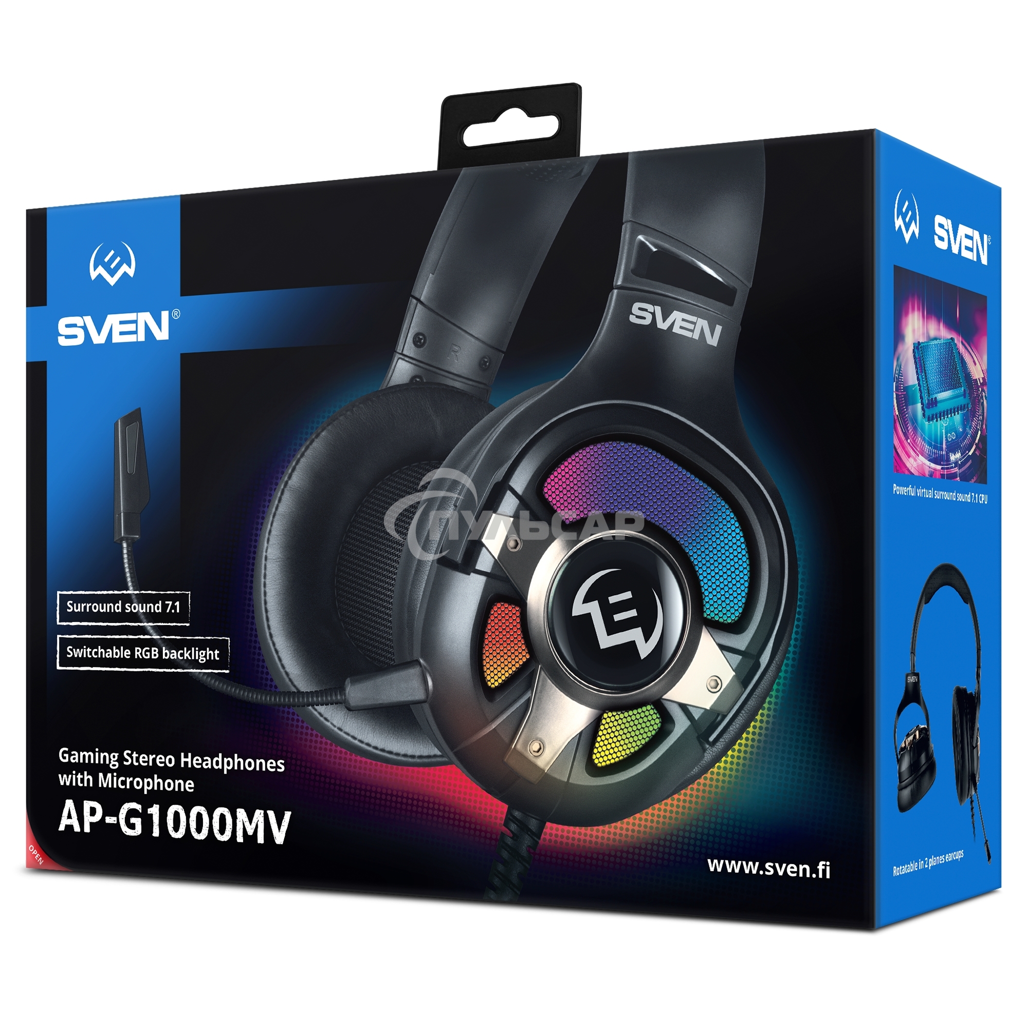 Наушники с микрофоном Sven AP-U1100MV черный 2.2м мониторные оголовье