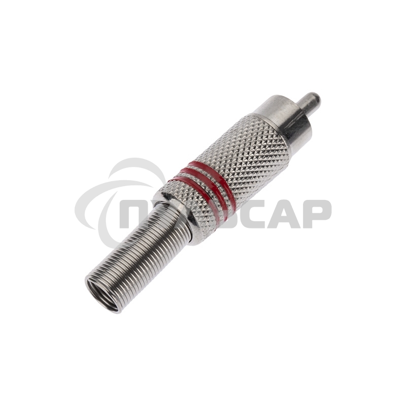 Разъем штекер RCA металл под винт черный/красный Rexant 14-0410