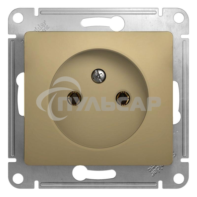 Механизм розетки 1-м СП Glossa 16А IP20 без заземл. титан SchE GSL000441