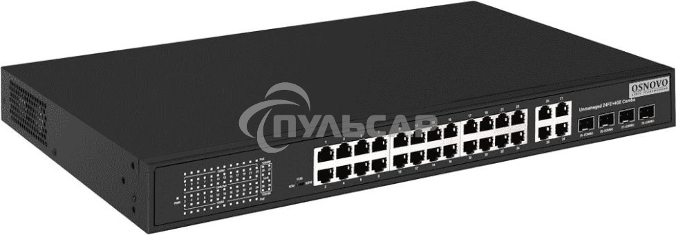 Коммутатор Osnovo SW-62422(400W) 26x100Mb 24PoE+ 400W неуправляемый