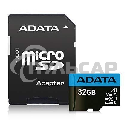 Флеш карта microSD 32Gb ADATA microSDHC Class 10 UHS-I A1 100/20 MB/s (SD адаптер)