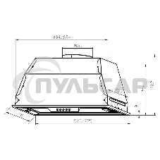 Вытяжка встраиваемая LEX GS Bloc P 900 нержавеющая сталь управление: кнопочное (1 мотор)