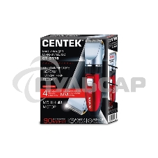 Машинка для стрижки Centek CT-2118 черный/красн