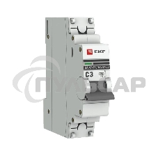 Выключатель автоматический модульный 1п C 3А 4.5кА ВА 47-63 PROxima EKF mcb4763-1-03C-pro