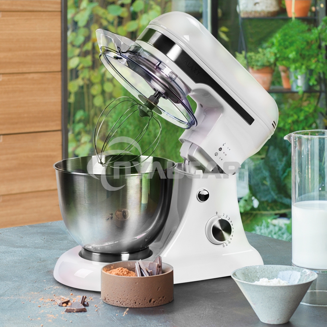 Миксер Galaxy Line GL 2230, белый, планетарный, 700 Вт, 12 скоростей