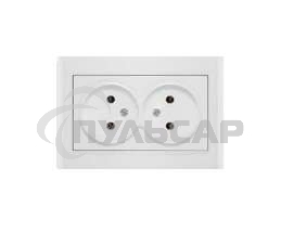 Розетка 2-м СП Бриллиант 16А IP20 без заземл. бел. Universal 7947519