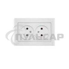 Розетка 2-м СП Бриллиант 16А IP20 без заземл. бел. Universal 7947519