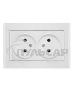 Розетка 2-м СП Бриллиант 16А IP20 без заземл. бел. Universal 7947519