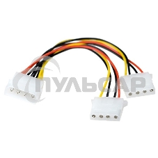 Разветвитель питания IDE-устройств Molex (IDE) в 2*Molex (IDE), 15см ExeGate