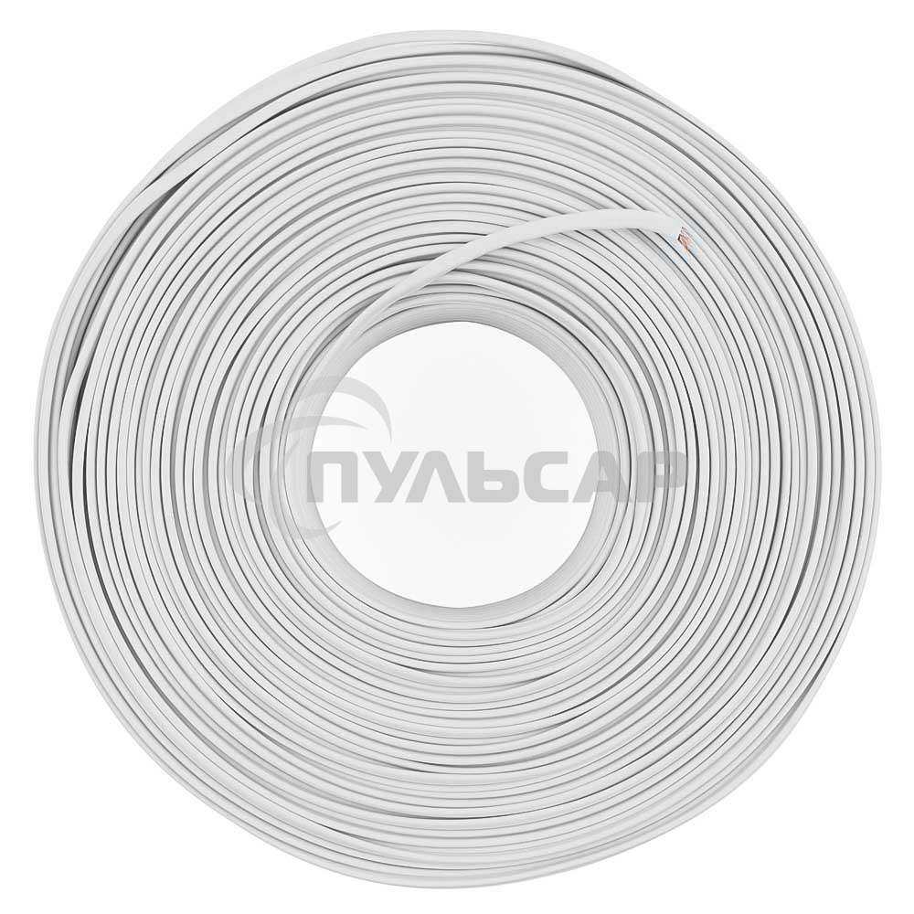 Кабель телефонный TC1000S-100m 4 жилы (4х6x0.1мм) плоский многожильный 100 м, белый