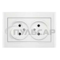 Розетка 2-м СП Бриллиант 16А IP20 защ. шторки без заземл. бел. Universal 7947526