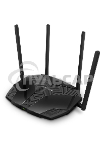 Роутер Mercusys MR70X AX1800 Dual-Band WiFi 6 Router, 574 Mbps at 2.4 GHz + 1201 Mbps at 5 GHz,4× Fixed External Antennas, 3× Gigabit LAN Ports, 1× Gigabit WAN Port, 1024-QAM, OFDMA, Router/Access Point Mode, MU-MIMO, WPA3, TWT, BSS Color
