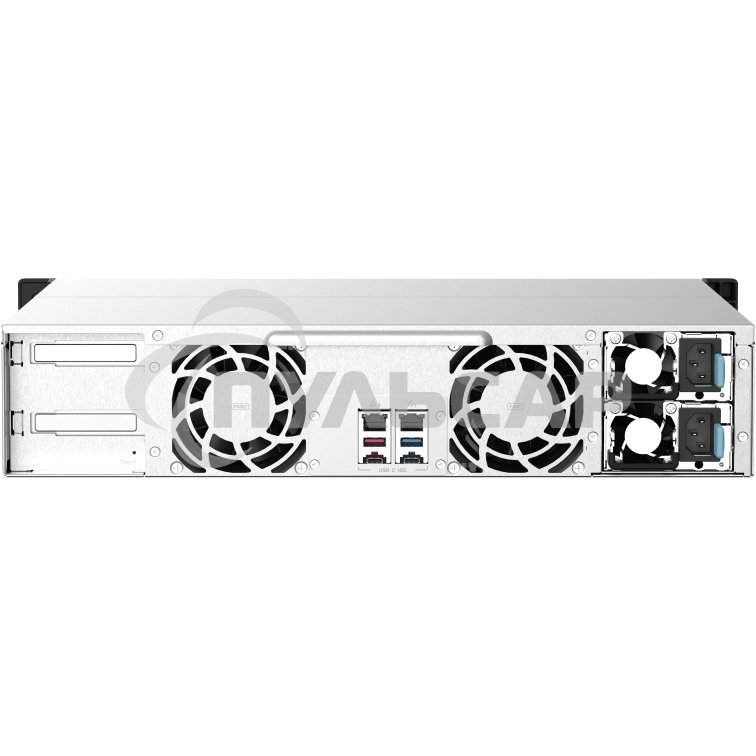 Сетевое хранилище без дисков SMB QNAP TS-1273AU-RP-8G NAS 12 HDD trays, 2x 2.5 GbE, rackmount, 2 PSU. 4-core AMD V1500B2,2 GHz, RAM 8 Gb (8 Gb UDIMM DDR4 (1 x 8 Gb) up to 32 Gb (2 x 16 Gb)). W/o rail kit RAIL-B02