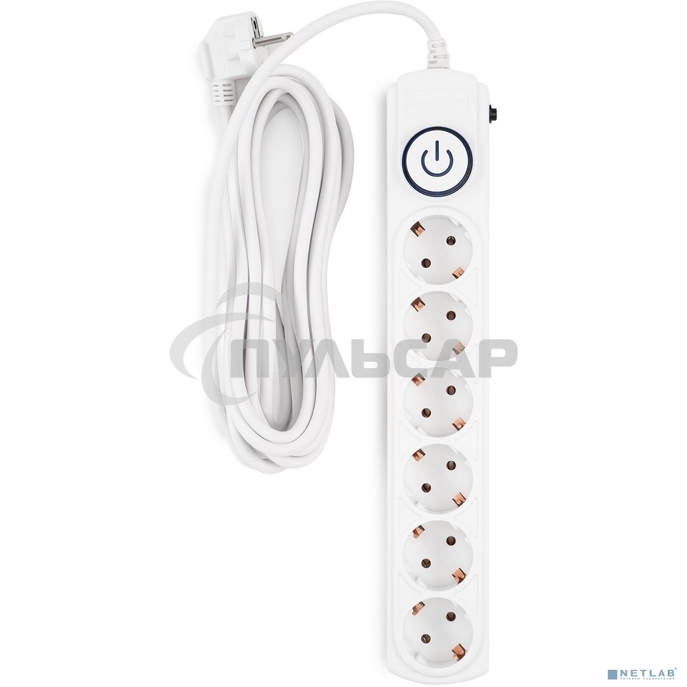 Сетевой фильтр Ippon BK-6-EU-5-10-W 5м (6 розеток) белый (коробка)