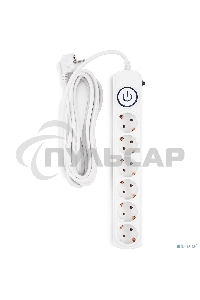 Сетевой фильтр Ippon BK-6-EU-5-10-W 5м (6 розеток) белый (коробка)