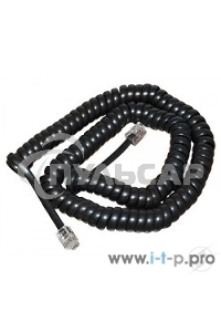 Телефонный шнур, витой трубочный RJ-10(4P-4C), длина 4 метра, черный Rexant