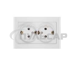 Розетка 2-м СП Бриллиант с заземл. бел. UNIVersal 7947533
