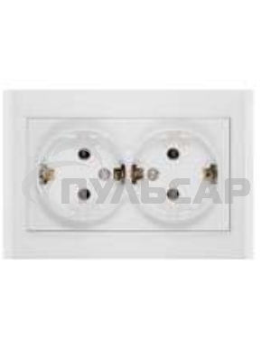 Розетка 2-м СП Бриллиант с заземл. бел. UNIVersal 7947533