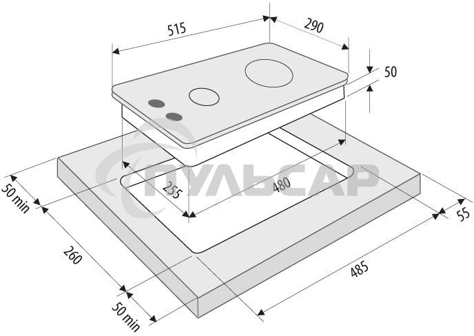 Газовая варочная панель Krona CALORE 30 BL