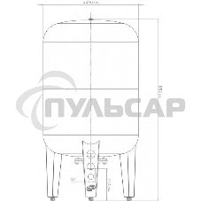 Гидроаккумулятор вертикальный ВП 100 к, комбинированный фланец