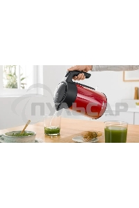 Чайник электрический Bosch TWK7L464, 1.7л, 2400 Вт., нерж.сталь, покрытая эмалью, красный,шкала уровня воды