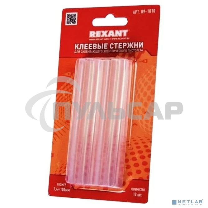Клеевые стержни Rexant, Ø7 мм, 100 мм, прозрачные, 12 шт., блистер
