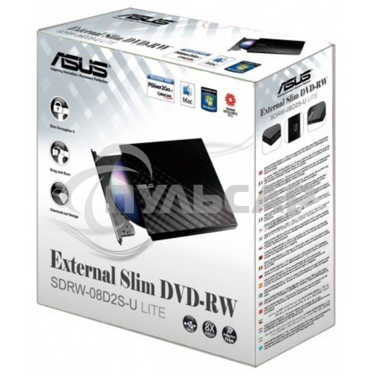 Оптический привод внешний DVD-RW Asus SDRW-08D2S-U белый USB внешний RTL