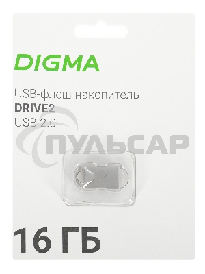 Флешка USB Digma R/W 16 Gb DRIVE2 DGFUM016A20SR USB 2.0 серебристый