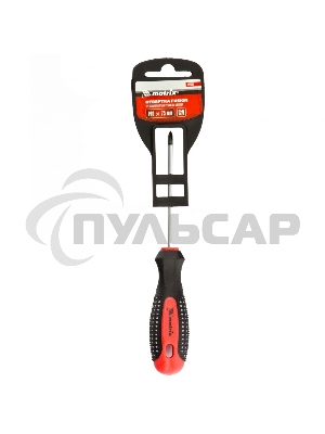 Отвертка Matrix Fusion, PZ0 x 75 мм, CrV, 3-х компонентная рукоятка 