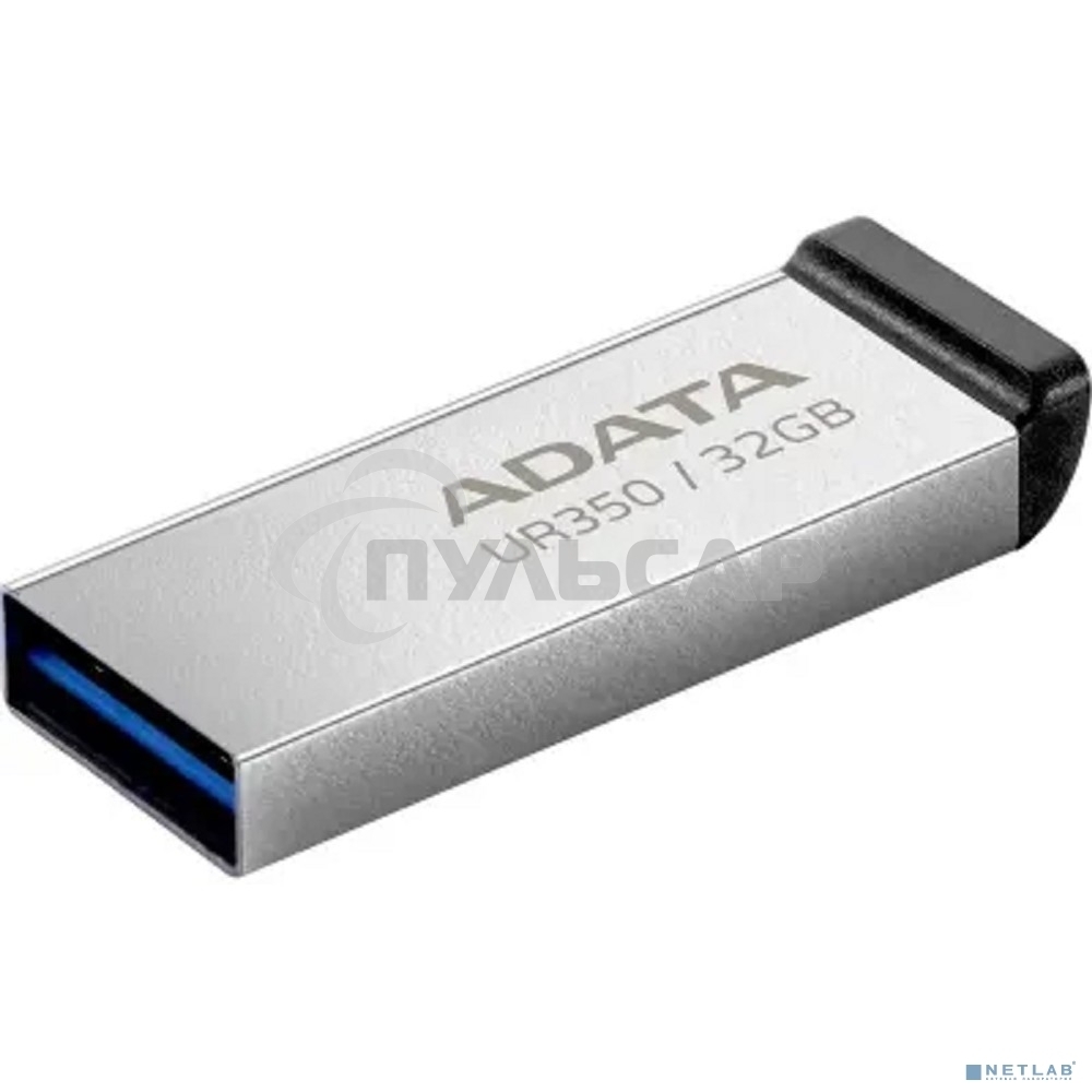 Флешка USB ADATA UR350 (UR350-32G-RSR/BK), 32 Gb, USB 3.2, R/W 100/15, серебристый/черный