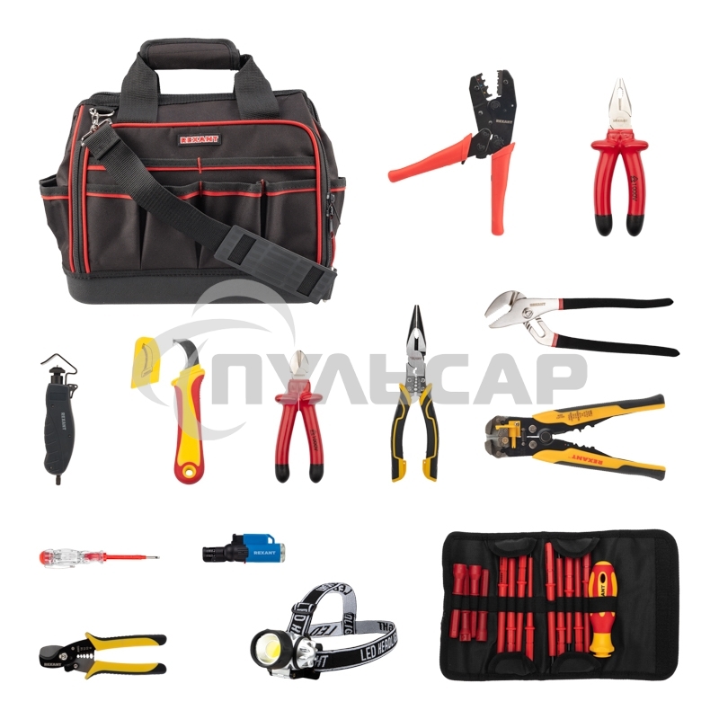 Набор инструментов электрика, 21 предмет Rexant