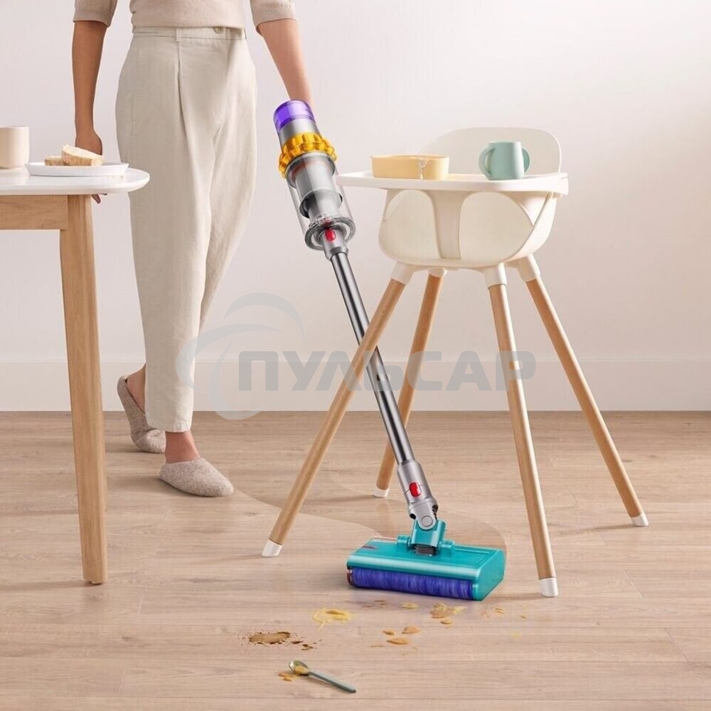 Пылесос вертикальный Dyson V15s Detect Submarine (448798-01) серый, питание от аккумулятора, 240 Вт, уборка влажная/сухая, пылесборник 0,76 л, работа от АКБ max 60 мин.