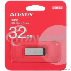 Флешка USB ADATA UR350 (UR350-32G-RSR/BK), 32 Gb, USB 3.2, R/W 100/15, серебристый/черный