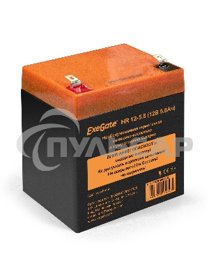 Батарея ExeGate EX285951RUS HR 12-5.8 (12V 5.8Ah 1223W, клеммы F2)