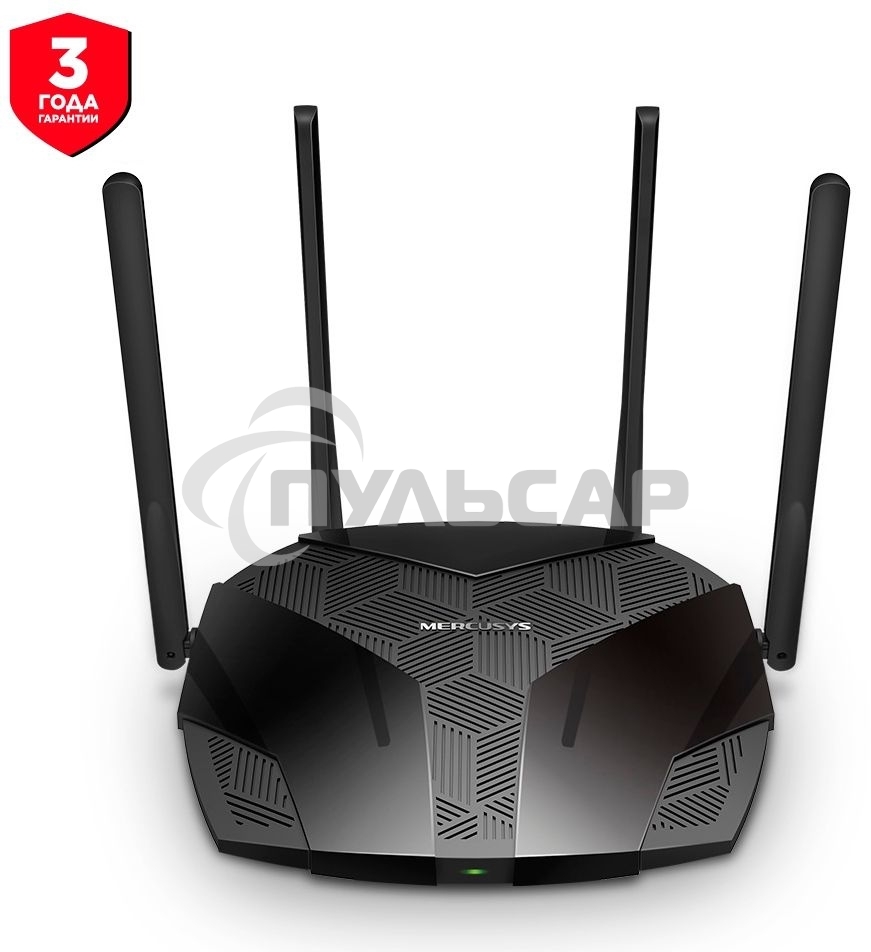 Роутер Mercusys MR70X AX1800 Dual-Band WiFi 6 Router, 574 Mbps at 2.4 GHz + 1201 Mbps at 5 GHz,4× Fixed External Antennas, 3× Gigabit LAN Ports, 1× Gigabit WAN Port, 1024-QAM, OFDMA, Router/Access Point Mode, MU-MIMO, WPA3, TWT, BSS Color