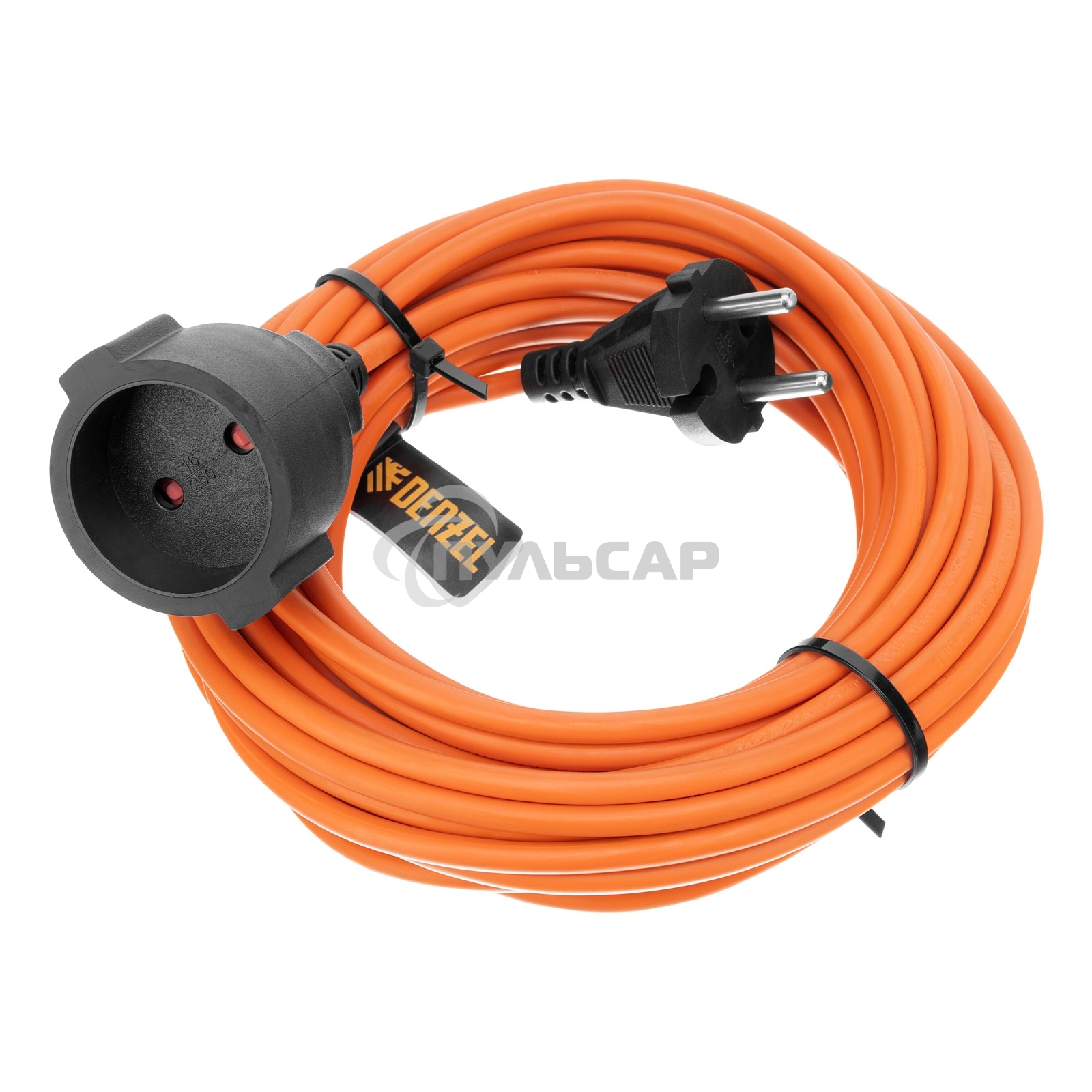 Удлинитель-шнур силовой Garden Series, б/з, ПВС, 10м, 1 розетка, 2*1,5 мм Denzel