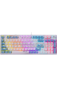 Клавиатура проводная Defender Hawk GK-418, USB, белый/голубой