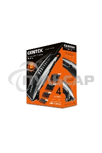 Машинка для стрижки Centek CT-2123 (черный/серебро) 10Вт, стальные лезвия, прорезиненный корпус