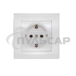 Розетка 1-м СП Бриллиант с заземл. бел. UNIVersal 7947625