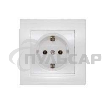 Розетка 1-м СП Бриллиант с заземл. бел. UNIVersal 7947625