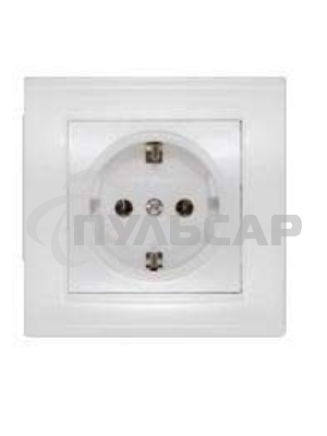 Розетка 1-м СП Бриллиант с заземл. бел. UNIVersal 7947625