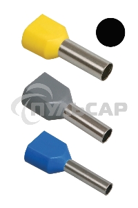 Наконечник-гильза изол. НГИ2 6.0-14 черный (уп.100шт) ИЭК UTE10-D6-0-100