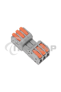 Клемма СМК 222-423R проходная разъемная 3 полюса серая 0,2-2,5/4мм² (40 шт/уп) Rexant