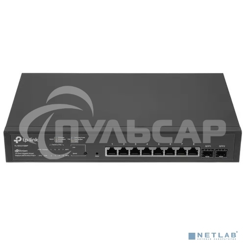 Коммутатор TP-Link JetStream 10-Port Gigabit Smart Switch with 8-Port PoE+, 8× Gigabit PoE+ Ports, 2× Gigabit SFP Slots, 802.3at/af, 150 W PoE Power, 1U 13-inch Rack-mountable Steel CaseIntegration with Omada SDN Controller, 802.1Q VLAN, STP/RSTP/MSTP, IG