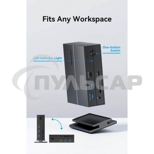 Мультифункциональная док-станция Vention USB Type C 14 в 1 с поддержкой Thunderbolt 4